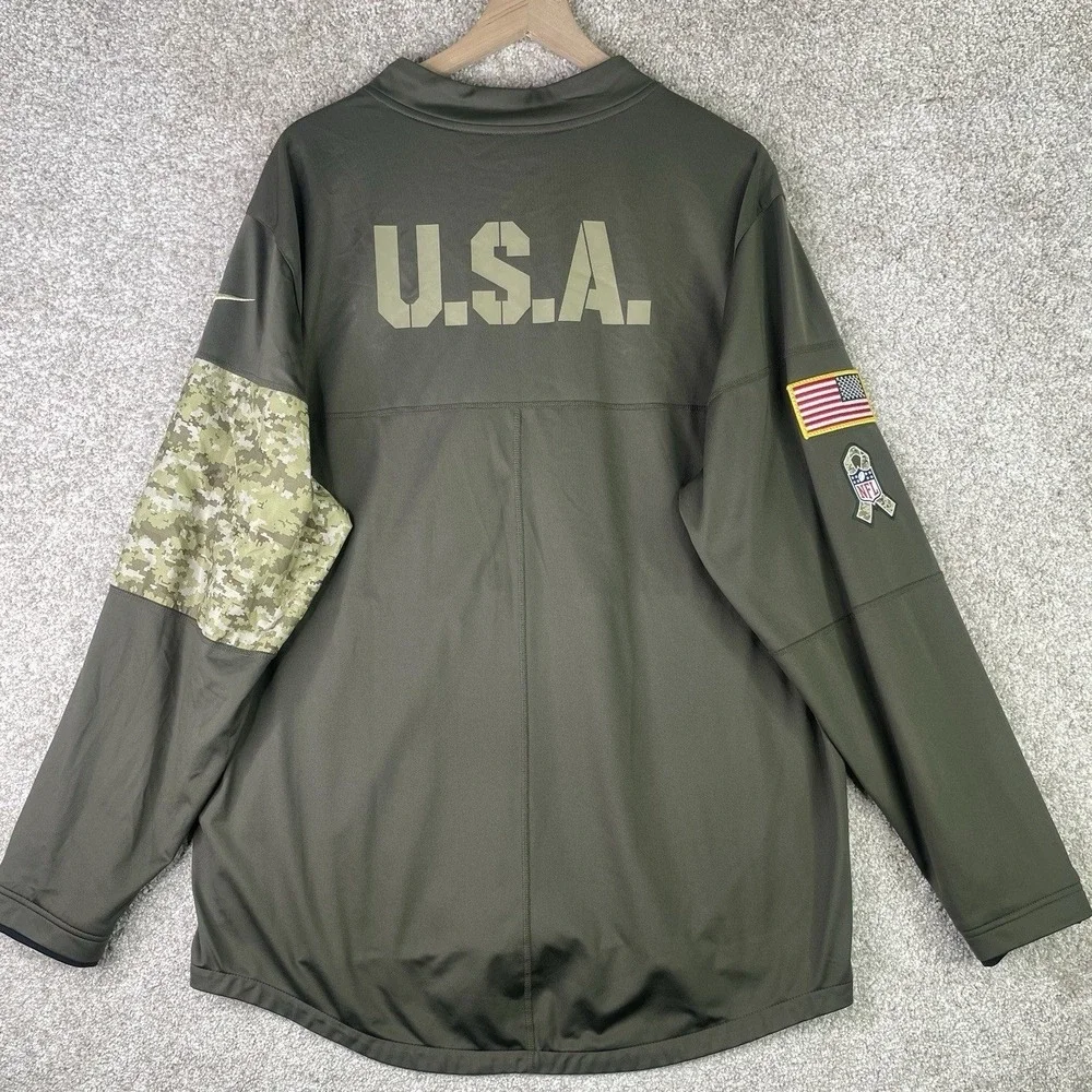 Nike Pullover Jacket Mens XXL Green Chargers Salute To Service NFL‎ Shield Camo